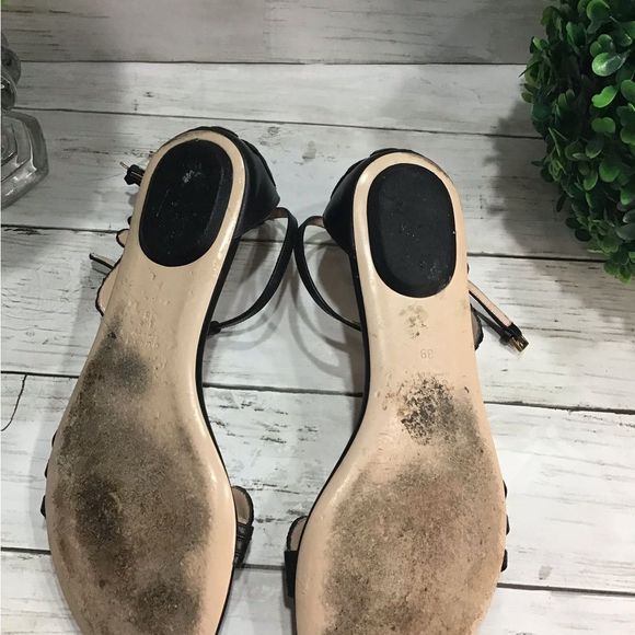 Black Gucci Floral Emblemed Sandals size 39 - Picture 6 of 10